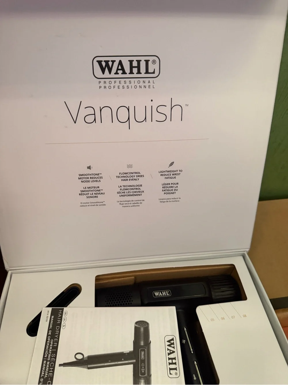 Wahl Vanquish Hair Dryer in Black with Gold Accents